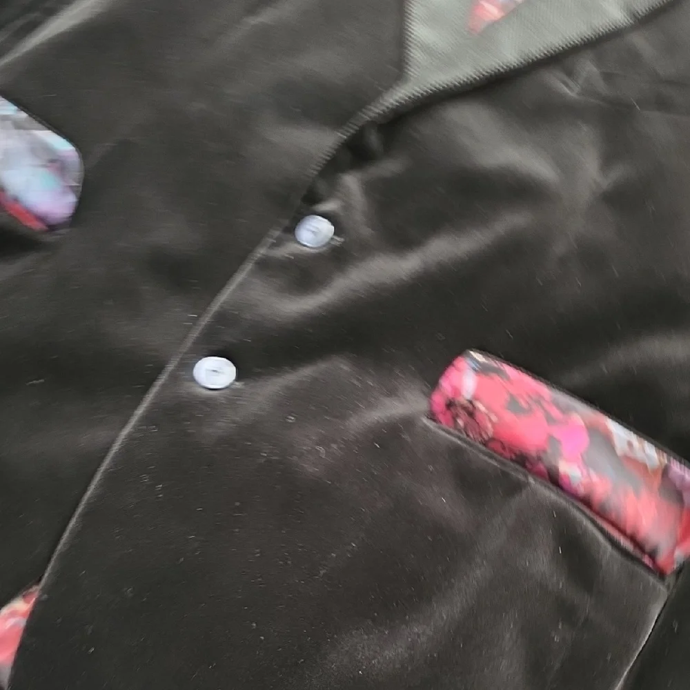 Robert Graham Elegant Black Velvet Blazer Texture Classic 44